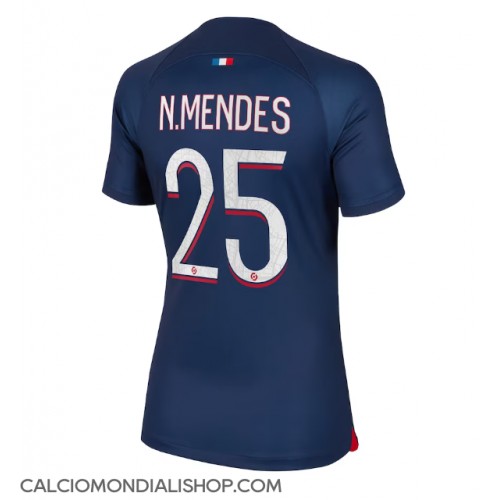Maglie da calcio Paris Saint-Germain Nuno Mendes #25 Prima Maglia Femminile 2023-24 Manica Corta